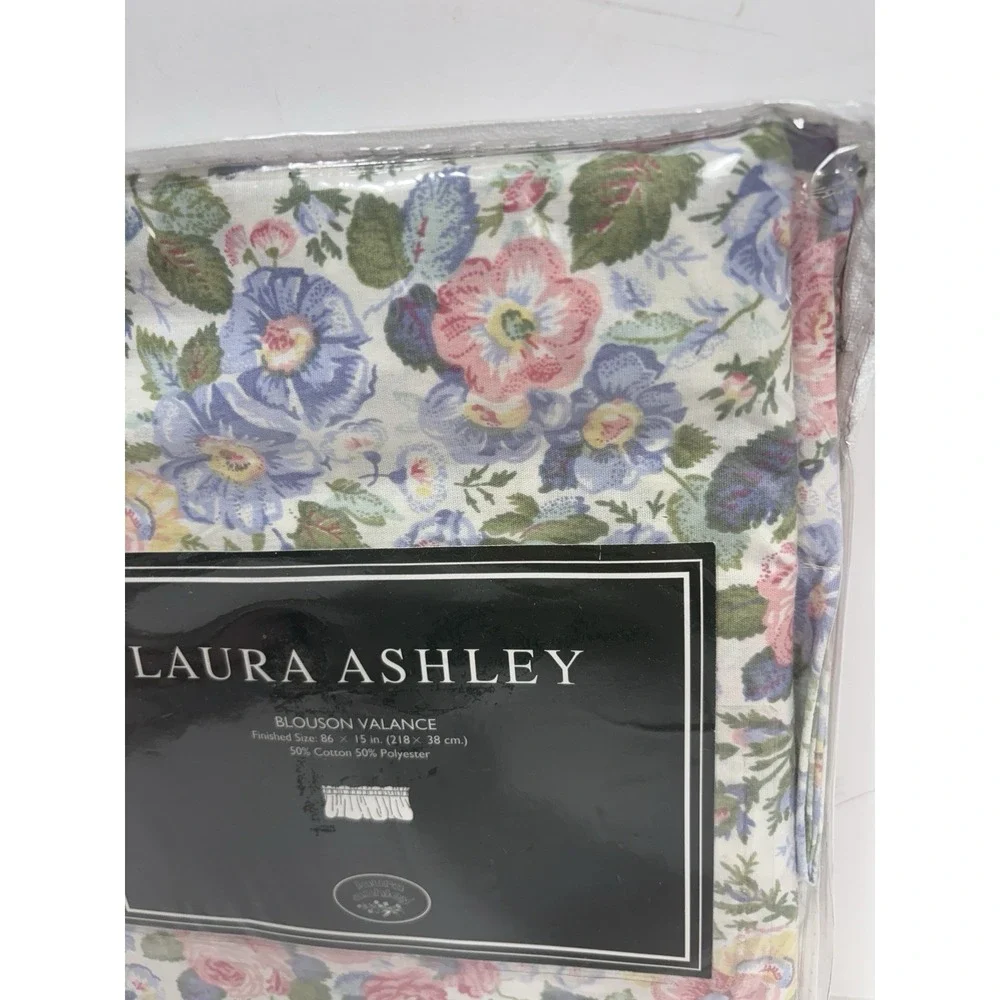 Vintage Laura Ashley‎ Quartet Blouson Window Valances Floral 86x15 1990's